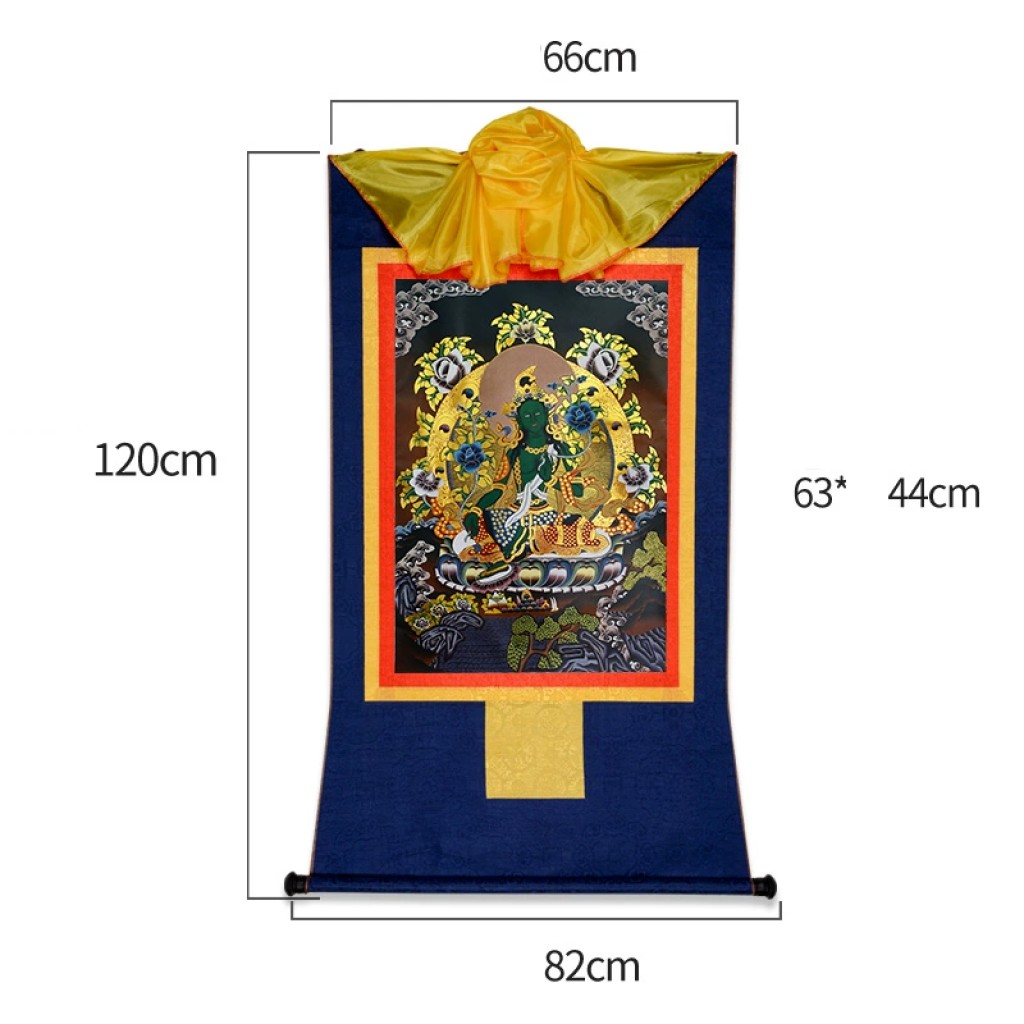 Tanka tibetano Tara Verde Thangka de Droljang