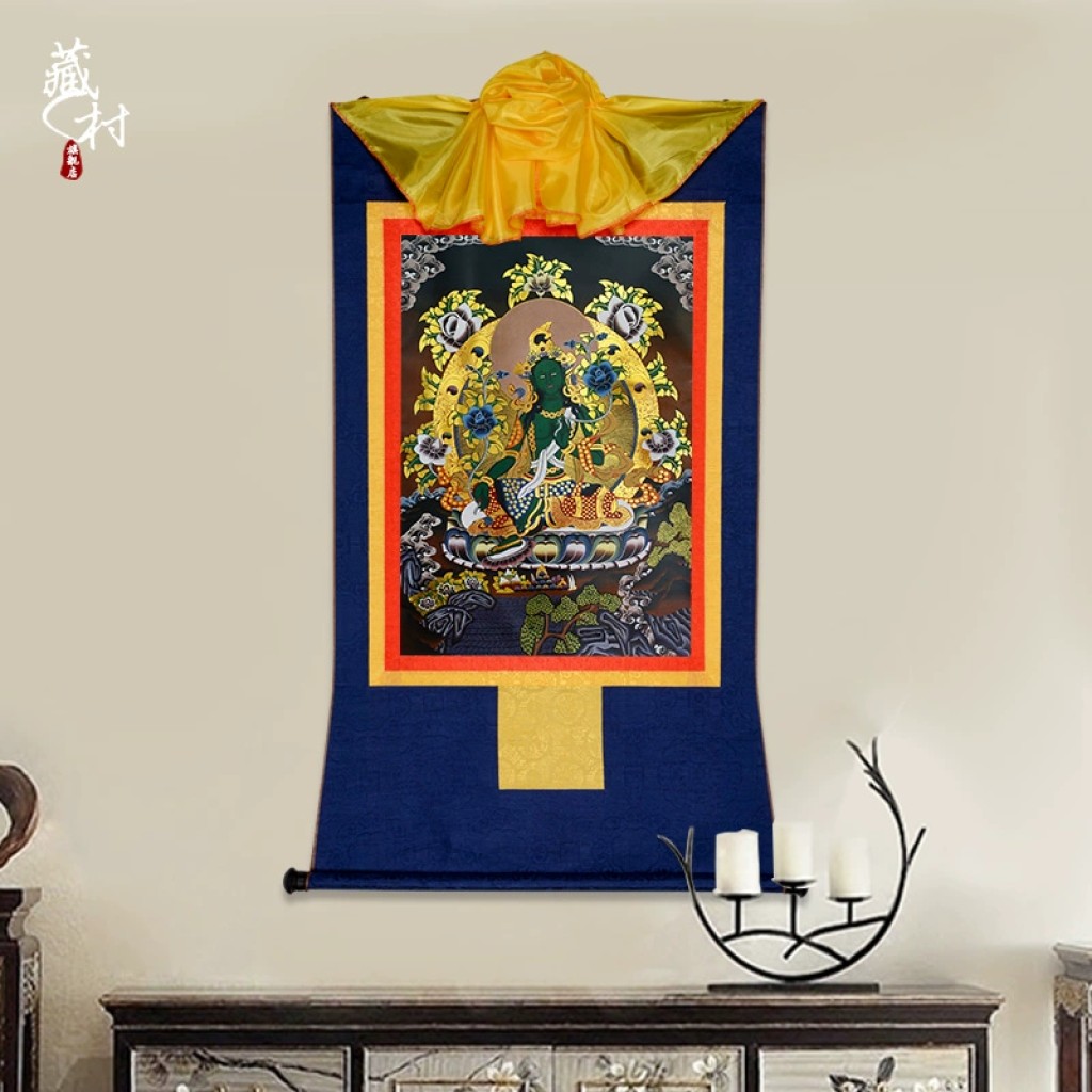 Tanka tibetano Tara Verde Thangka de Droljang Tibet Plaza Tanka tibetano Tara Verde Thangka de Droljang Tibet Plaza