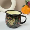 Taza con flores esmaltada de Xinjiang Plaza 200 ml taza multiusos