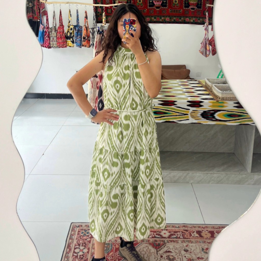 Vestido de verano de una pieza lino atlas moda para mujer Xinjiang