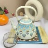 Set tetera y tazas esmaltado azul y blanco teteras Xinjiang Plaza
