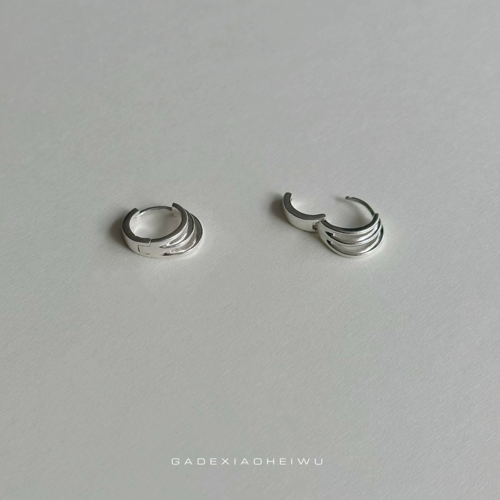 Pendientes de plata aro minimalista artesanal Yunnan Plaza 1