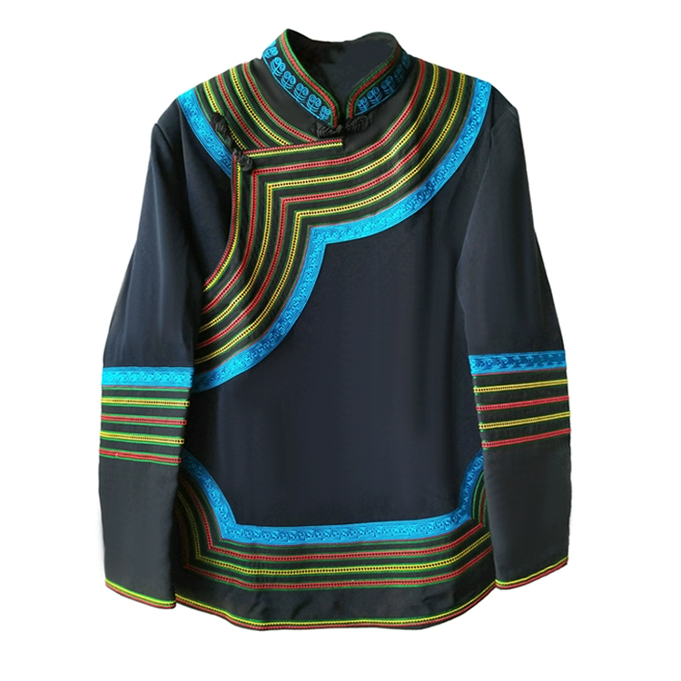 Chaqueta tradicional nuosu bordada para hombre – traje de Liangshan