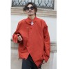 Camisa roja tibetana de algodón – moda entretiempo