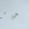 Pendientes de plata flor de cuatro pétalos artesanales Yunnan Plaza