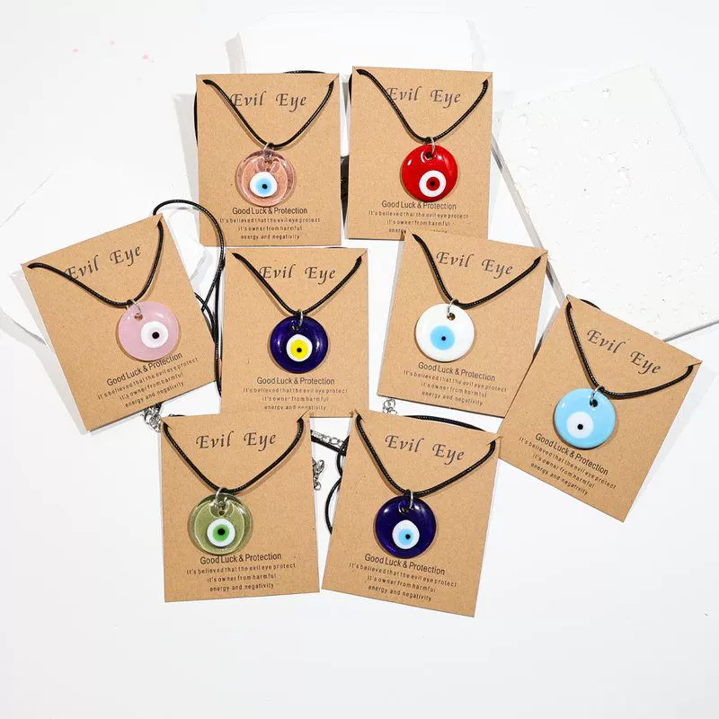 Colgante ojo turco azul de vidrio – amuleto koz varios colores