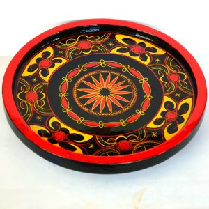 Bandeja baja nuosu artesanía pintada a mano en madera y resina