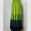 Falda plisada larga verde y negra – moda nuosu en algodón