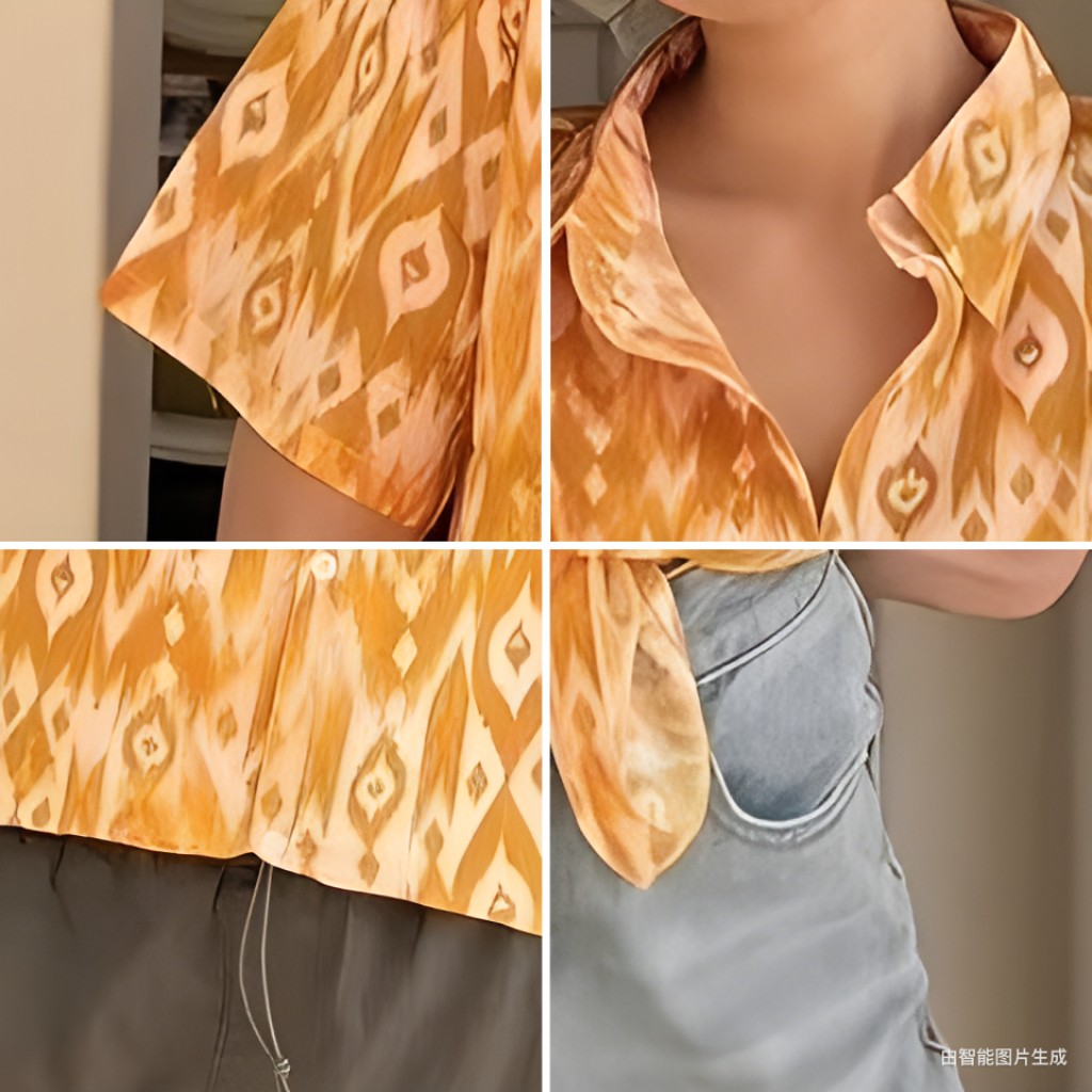 Camisa de verano naranja atlas moda unisex fresca y moderna