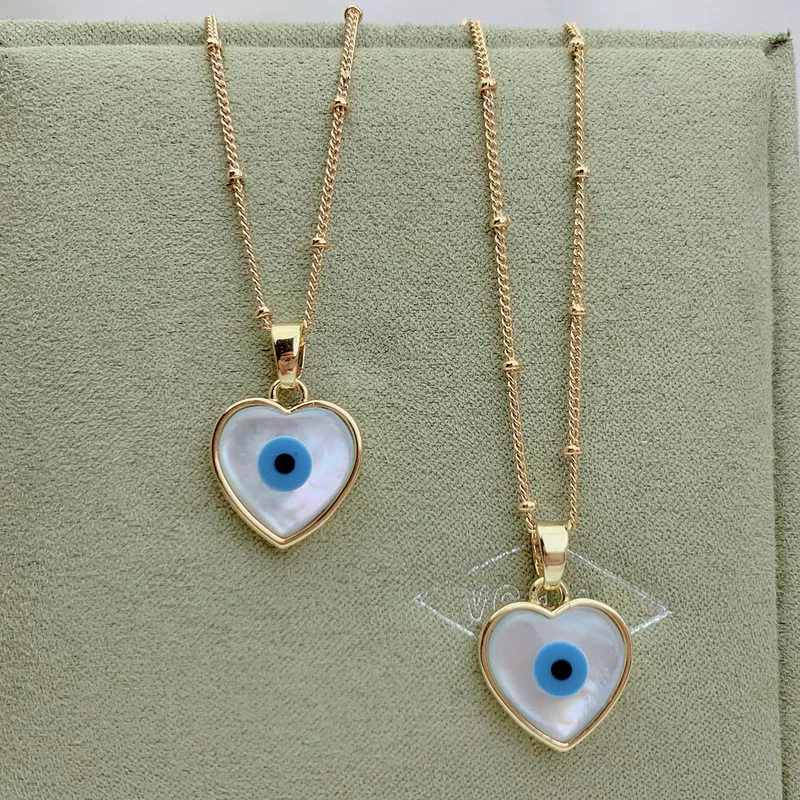 Colgante ojo turco corazón de nácar – colgante uigur