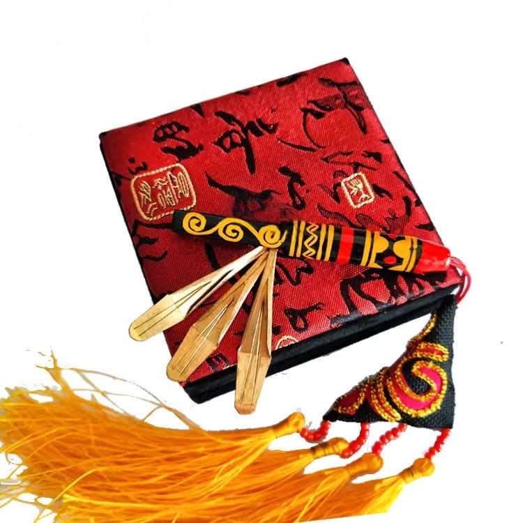 Arpa de boca de cobre artesanal con estuche instrumento musical nuosu Yunnan Plaza