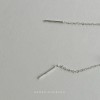 Pendientes de plata de bola con cadena fina minimalista Yunnan Plaza 1