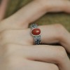 Anillo tibetano inspirado en coral rojo flor esmaltada estilo antiguo Tibet Plaza
