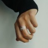 Anillo de plata diseño floral ajustable inspirado en joyas de Liangshan Yunnan 2