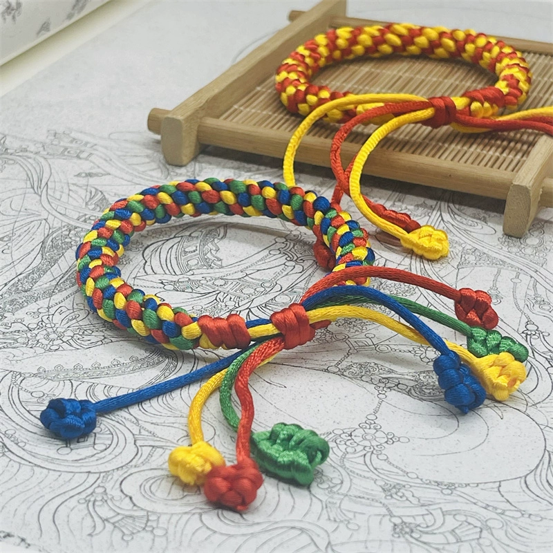 Pulsera tibetana nudo dorje de colores con ajuste artesanal