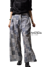 Pantalón con cuadros abstracto diseño tibetano Ajia Namo