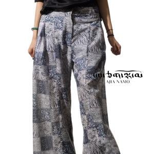 Pantalón con cuadros abstracto diseño tibetano Ajia Namo