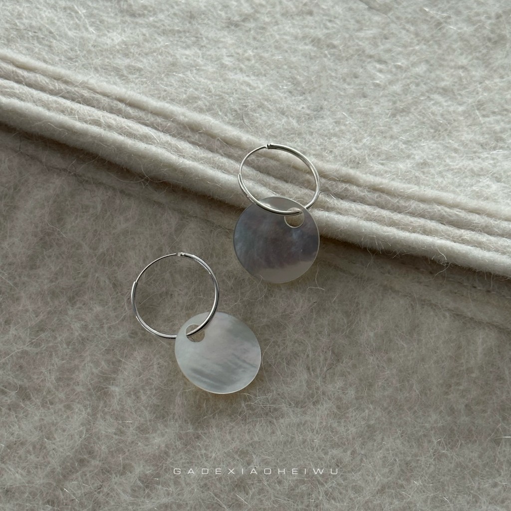 Pendientes de plata con nácar blanco nuosu Yunnan Plaza 1