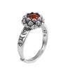 Anillo estilo tibetano ajustable con flor de loto y mantra grabado