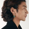 Pendiente de turquesa natural estilo tibetano bisutería étnica artesanal Tíbet