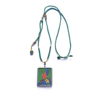 Collar Tara Verde tanka pintada a mano amuleto de protección de CHARU