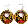 Pendientes pintados a mano de Liangshan joyas artesanales nuosu de madera lacada Yunnan Plaza 1