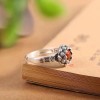 Anillo estilo tibetano ajustable con flor de loto y mantra grabado Tíbet Plaza