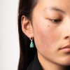 Pendiente de turquesa natural estilo tibetano – bisutería étnica artesanal