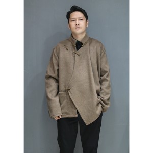 Chaqueta tibetana de lana abrigo unisex inspiración tibetana