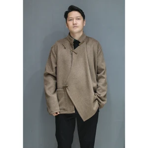 Chaqueta tibetana de lana abrigo unisex inspiración tibetana