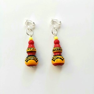 Pendientes Yi de laca artesanal en forma de calabaza Liangshan