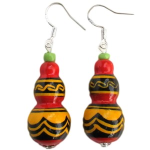 Pendientes Yi de laca artesanal en forma de calabaza – Liangshan